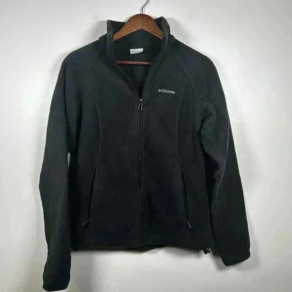 Columbia Fleece Jacket Black Full Zip Women's Size M‎